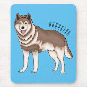 Siberian husky cartoon illustration mouse pad