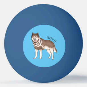 Siberian husky cartoon illustration ping pong ball