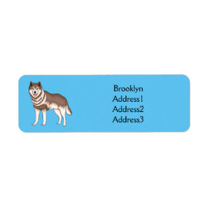 Siberian husky cartoon illustration  return address label