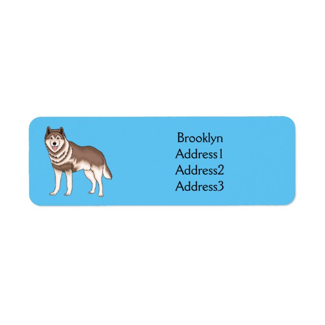 Siberian husky cartoon illustration  return address label (Front)