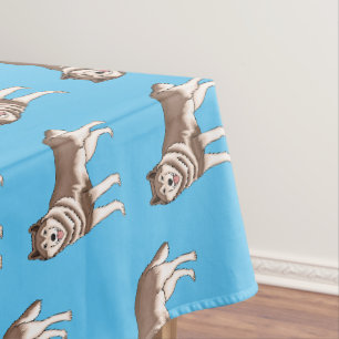Siberian husky cartoon illustration tablecloth
