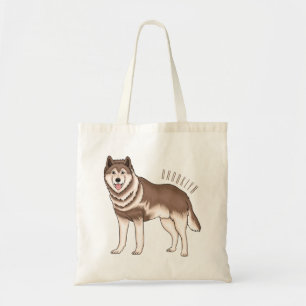 Siberian husky cartoon illustration  tote bag
