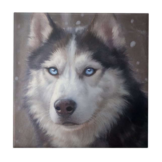 Siberian Husky Ceramic Tile (Front)