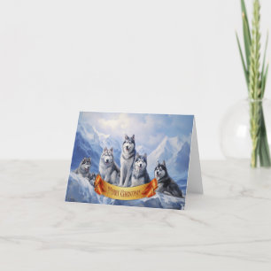 Siberian Husky Christmas Card