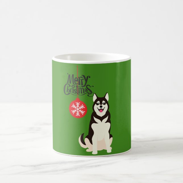 Siberian Husky Christmas Coffee Mug (Center)