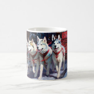 Siberian Husky Christmas Festive Season  Coffee Mug