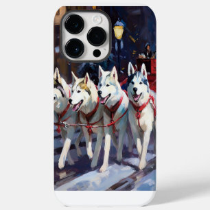 Siberian Husky Christmas Festive Season  iPhone 14 Pro Max Case