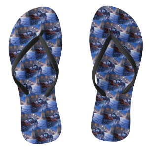 Siberian Husky Christmas Festive Season Thongs