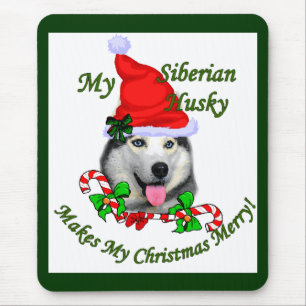 Siberian Husky Christmas Gifts Mouse Pad