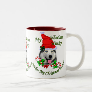 Siberian Husky Christmas Gifts Two-Tone Coffee Mug