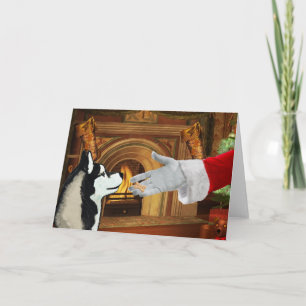Siberian Husky Christmas Holiday Card
