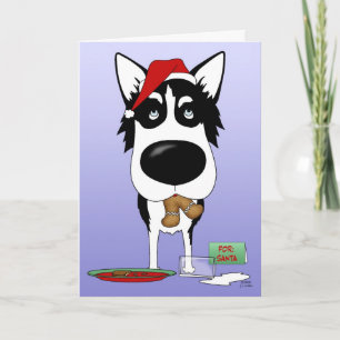Siberian Husky Christmas Holiday Card