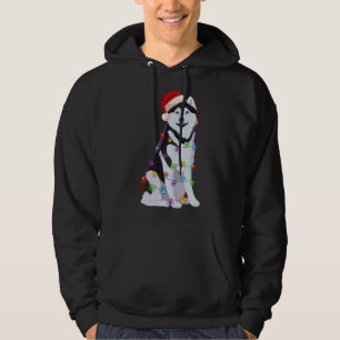 Siberian Husky Christmas Lights Xmas Dog Lover Hoodie