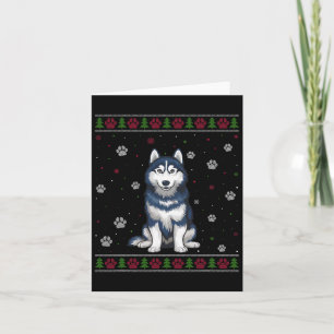 Siberian Husky Christmas Sweater Xmas Pet Animal D Card