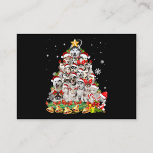Siberian husky christmas tree lights   dog xmas enclosure card