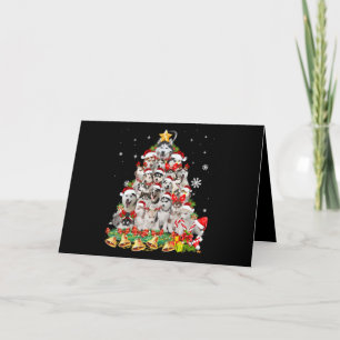 Siberian husky christmas tree lights   dog xmas holiday card