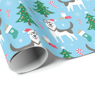 Siberian Husky Christmas Wrapping Paper