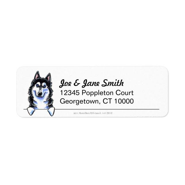 Siberian Husky Clean and Simple Return Address Label (Front)