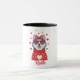 Siberian Husky coffee mug Valentine's Day 2026