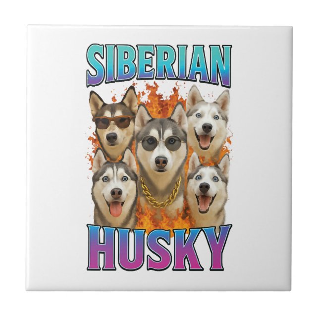 Siberian Husky Copy Ceramic Tile (Front)