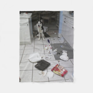 Siberian Husky Custom Fleece Blanket, Small