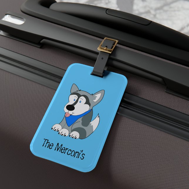 Siberian Husky Customisable Luggage Tag (Siberian Husky Customized Double Sided Luggage Tag)