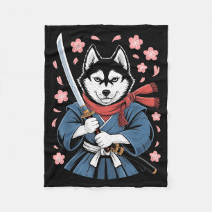 Siberian Husky Dad Cute Japanese Anime Stuff Samur Fleece Blanket