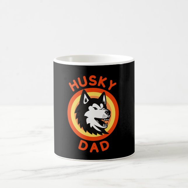 Siberian Husky Dad, husky dog   Coffee Mug (Center)