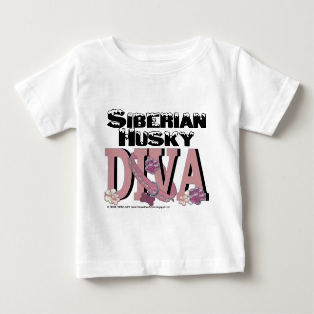 Siberian Husky DIVA Baby T-Shirt (Front)