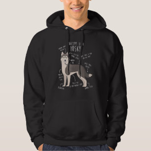Siberian Husky Dog Anatomy Grey Gray Pet Mom Cute Hoodie