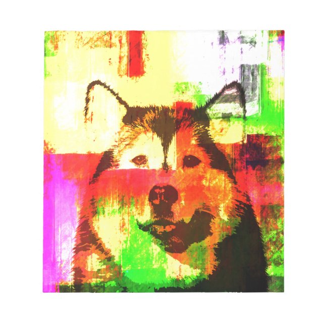 Siberian Husky Dog Art Notepad (Front)