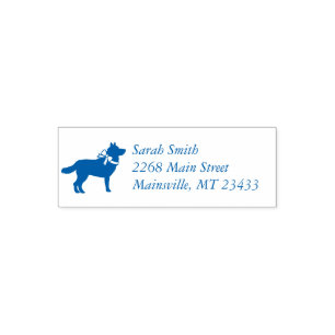 Siberian Husky Dog Baby Shower Puppy Blue Boy Self-inking Stamp