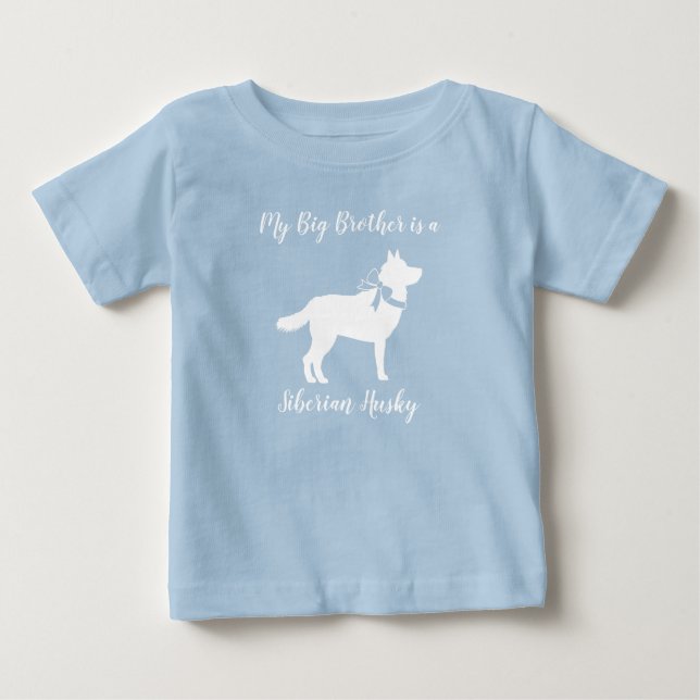 Siberian Husky Dog Baby Shower Puppy Blue Boy T-Shirt (Front)