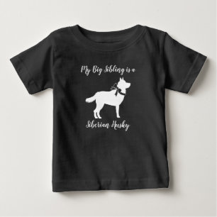 Siberian Husky Dog Baby Shower Puppy Grey T-Shirt