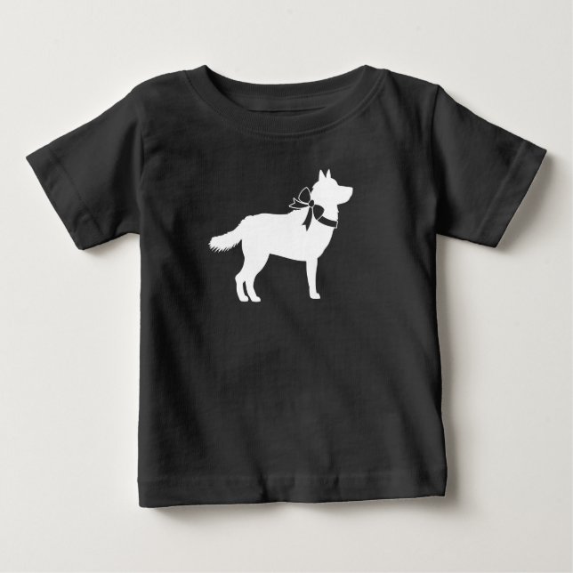 Siberian Husky Dog Baby Shower Puppy Grey T-Shirt (Front)