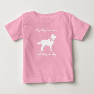 Siberian Husky Dog Baby Shower Puppy Pink Girl T-Shirt