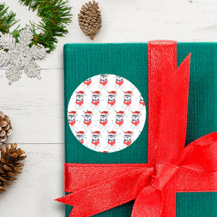 Siberian Husky Dog Breed Christmas Stars Classic Round Sticker