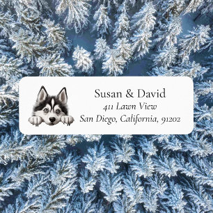 Siberian Husky Dog Breed Pet Lovers Return Address Label