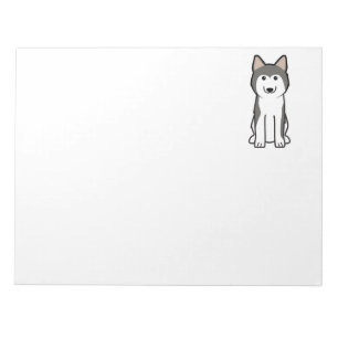 Siberian Husky Dog Cartoon Notepad