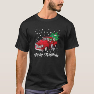 Siberian Husky Dog Christmas Red Truck Merry Xmas T-Shirt