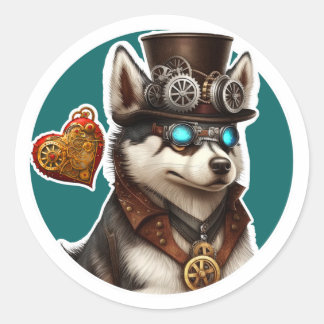 Siberian Husky Dog Classic Round Sticker