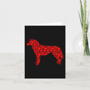Siberian Husky Dog Cute Silhouette Heart Valentine Card