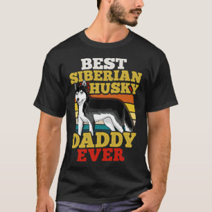 Siberian Husky Dog Dad Fathers Day Retro T-Shirt