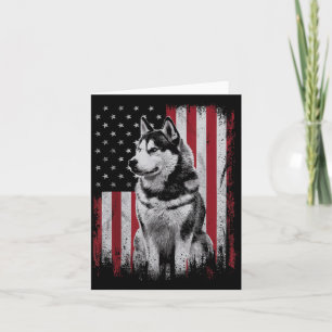 Siberian Husky Dog Dad Mum America 4th of July Card