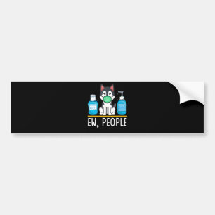 Siberian Husky Dog Face Mask And Hand Wash Bumper Sticker