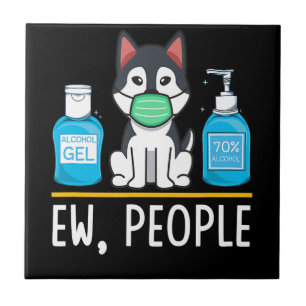 Siberian Husky Dog Face Mask And Hand Wash Ceramic Tile