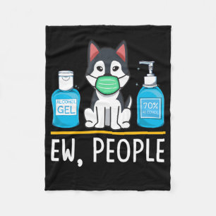 Siberian Husky Dog Face Mask And Hand Wash Fleece Blanket