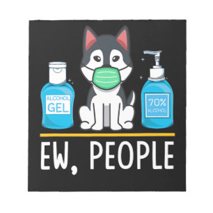 Siberian Husky Dog Face Mask And Hand Wash Notepad