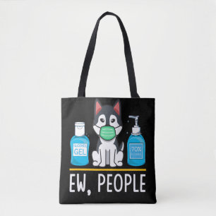 Siberian Husky Dog Face Mask And Hand Wash Tote Bag