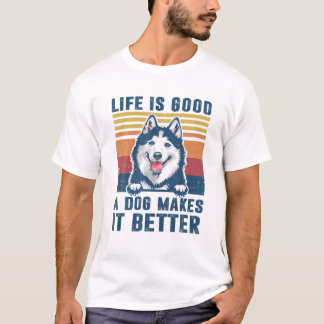 Siberian Husky Dog Gifts Funny Dog Dad Mum Men Wom T-Shirt